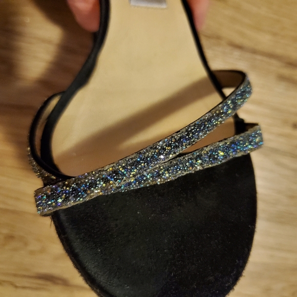 Jimmy Choo heels crystal dust on black satin 37 - Picture 7 of 13